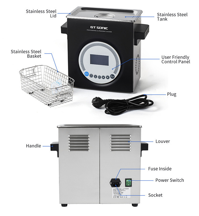 Digital 3 Liter Ultrasonic Cleaner , Multi Frequency Ultrasonic Cleaner