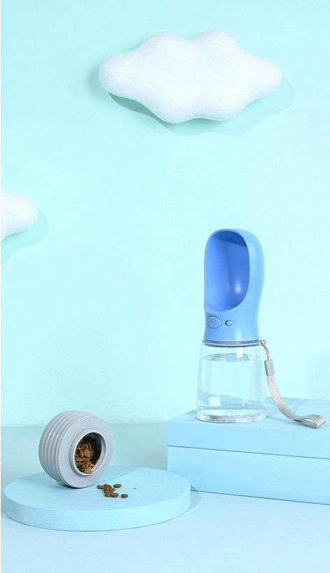 Disassembled Portable Pet Dog Water Bottle 380ml 2 In 1 Pet Water Bowl Dispenser