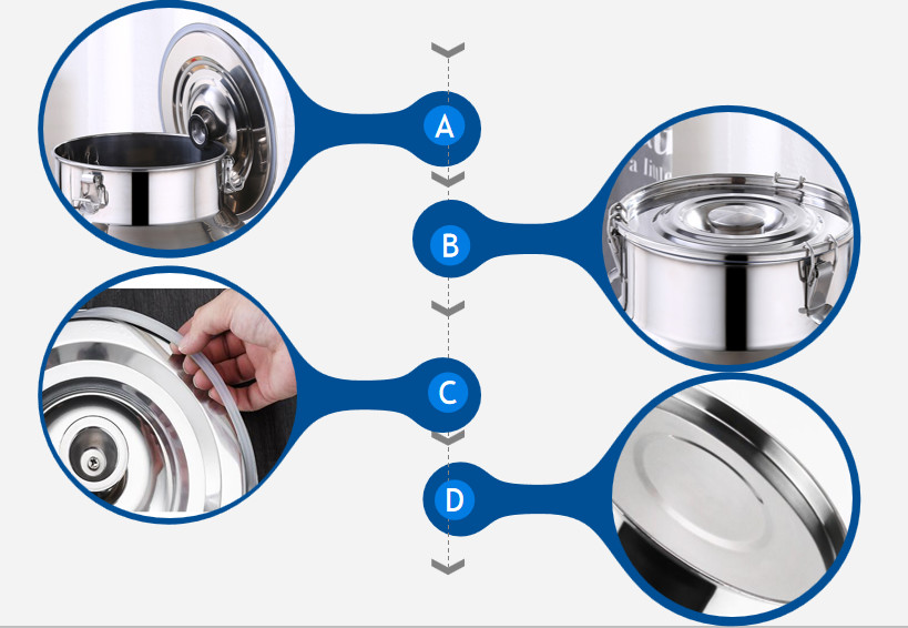 30L 0.8mm Food Grade Storage Buckets 201 Stainless Steel