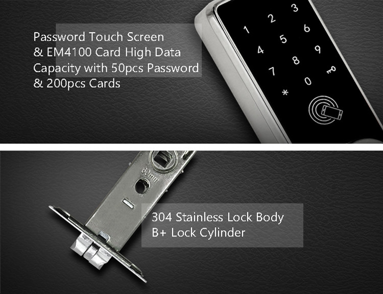 High Security Bluetooth Door Lock Support Digital Password IC Card For Entry Front Door