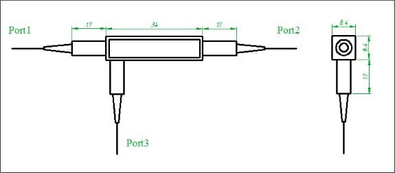 1064nm Polarization Insensitive Optical Fiber Circulator High Isolation