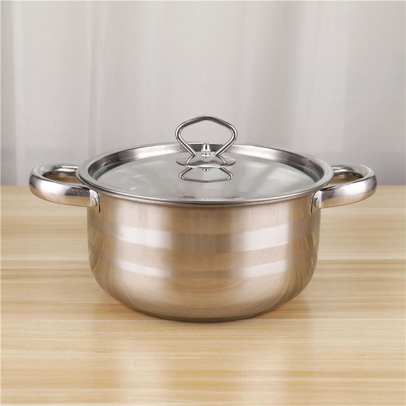 Wholesale 8pcs Soup Stock Pot Set Non Stick Stainless Steel 410 Pots Set with Lid