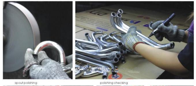 18mm SUS 201 Bended Pipe Chrome Single Hole Faucet Accessory Gooseneck Spout Kitchen Spout Zinc Hexnut 22mm Benz Aerator