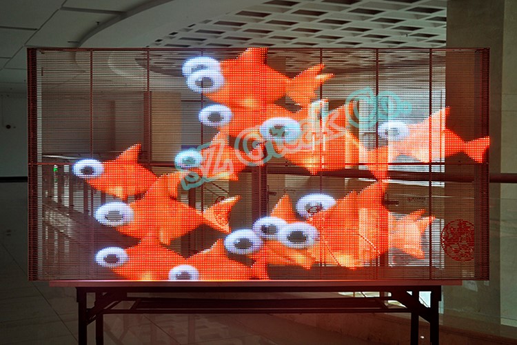 indoor color led video wall glass window hd transparent led screen display advertising players f digital signage or business