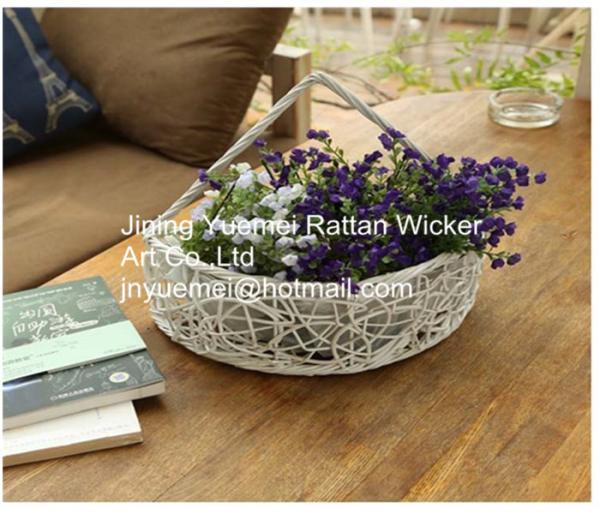 China manufacturer wicker garden baskets willow plant baskets mid-round shape