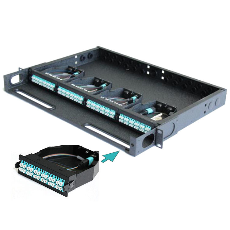 MTP Module Cassette FTTH Fiber Optic Patch Panel APC UPC 12 / 24 Core