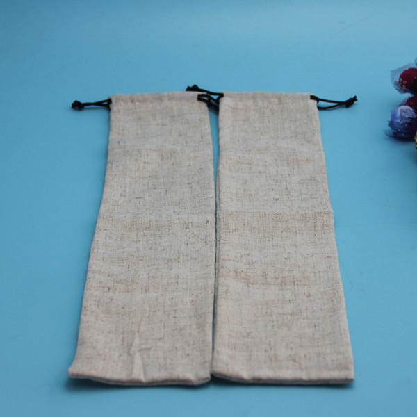 Bamboo Fabric Jute Drawstring Bag Customized Color / Size OEM Service