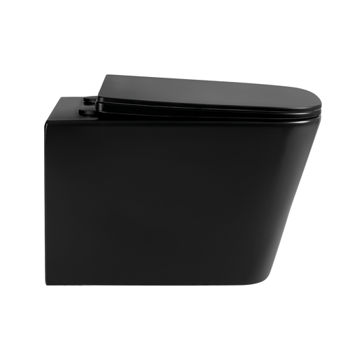 Quality Modern Matt Black Wall Hung Toilet Set Concealed Tornado Flush with Soft Closing for Hotel Bathrooms for sale