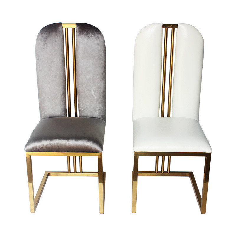 Dining room gold stainless steel high back royal chairs for wedding