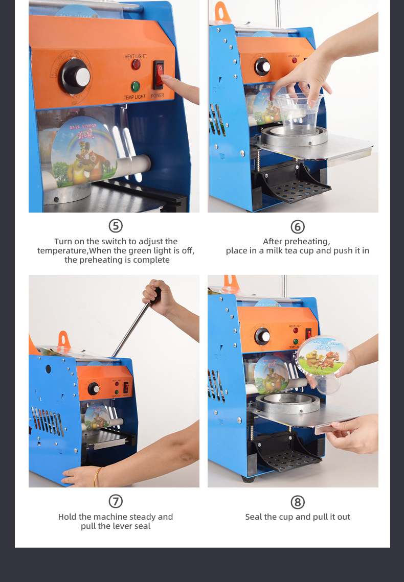 High Cost Performance Adjustable Cup Sealing Machine for Automatic Milk Tea Cup Sealer