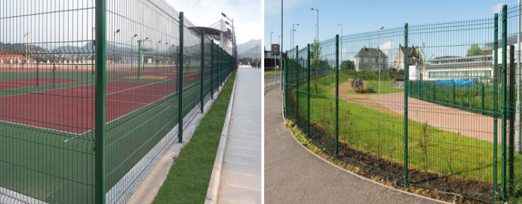 Residential Square Post 3D Triangle Fence Panel For 1.8*2.0m Green PVC Coated