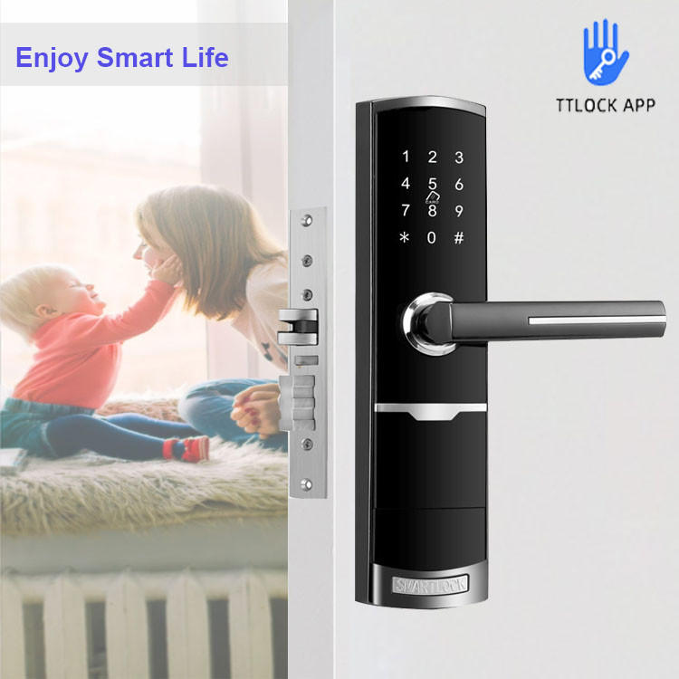 Gold Color Remotely Control Smart Keypad Door Lock with TTlock app Card Key