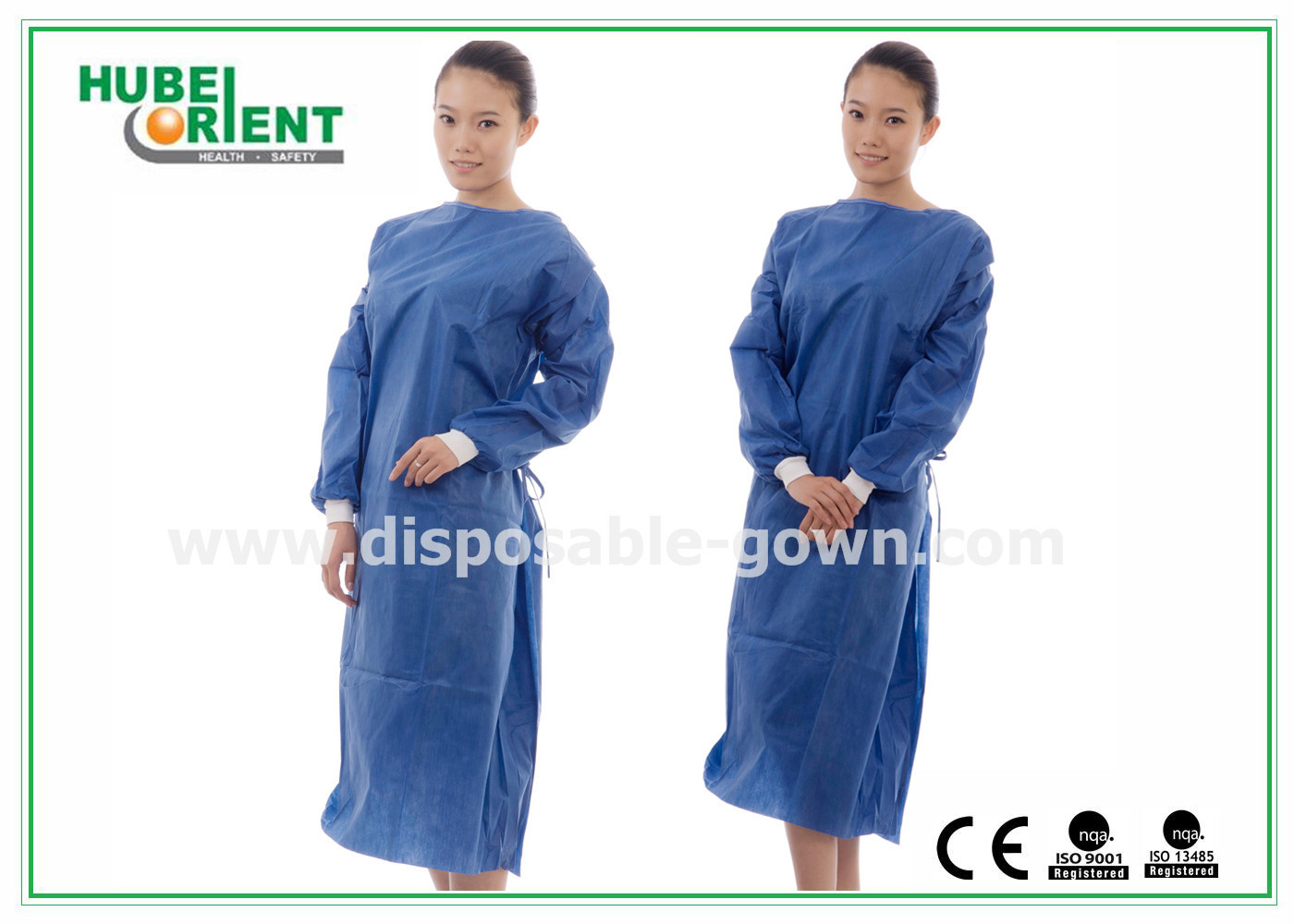No Excitant Surgical PP Disposable Isolation Gowns With Knitted Wrist