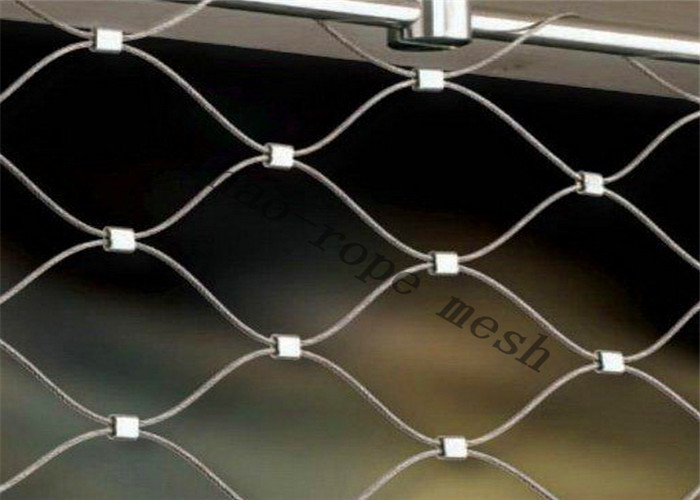 316 Flexible Ferrule Stainless Steel Wire Rope Mesh For Zoo Fence