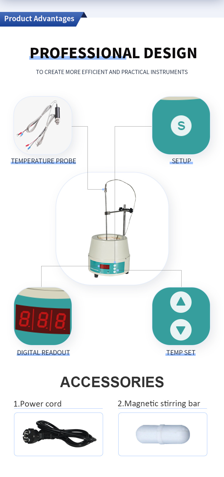 1L Capacity Laboratory Heating Equipment with 1000ml Magnetic Stirring Heating Cover