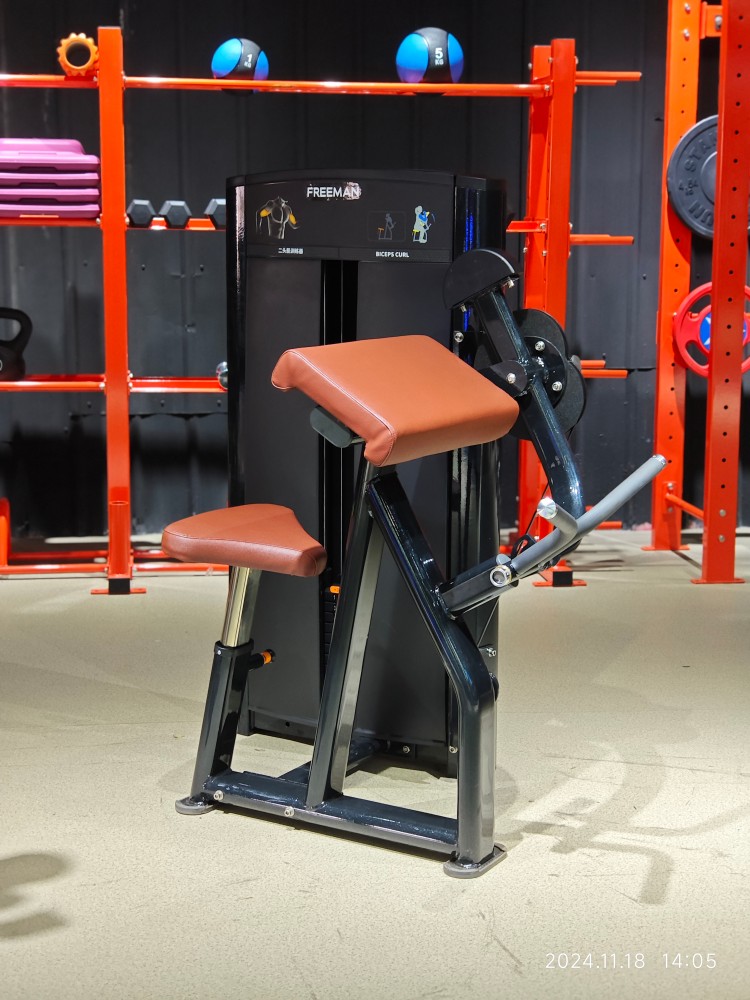 Seated Bicep Curl Pin Loaded Machine Has Self-aligning Handles Commercial Pin Loaded Strength Gym Equipment
