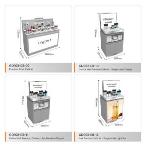 Shop Cabinet Grey Wooden Central Hall Cabinet For Cost-Effective Store Shelf And