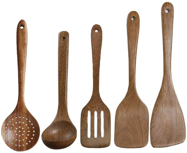 Heat Resistant Kitchen Utensils Cooking Wooden Wooden Spatula Non Scratch Rice
