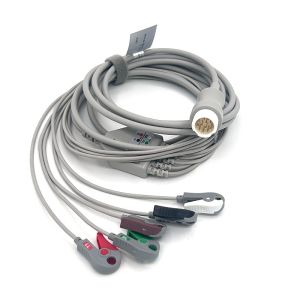 HP 12Pin 5lead WIRES ECG Monitor Cable Gray Color Latex Free Multi Function