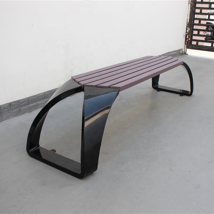 Modern Backless Outdoor Recycled Plastic Benches For Public Garden Landscaping