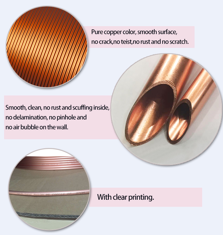 0.28-5mm Wall Thick Copper Water Tube , Gas Copper Tubing C1220 SF-Cu C12000