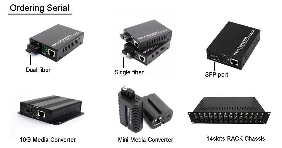 10/100Mbps Fiber media converter SM Bidi SC 20km with DC power for CCTV Security system