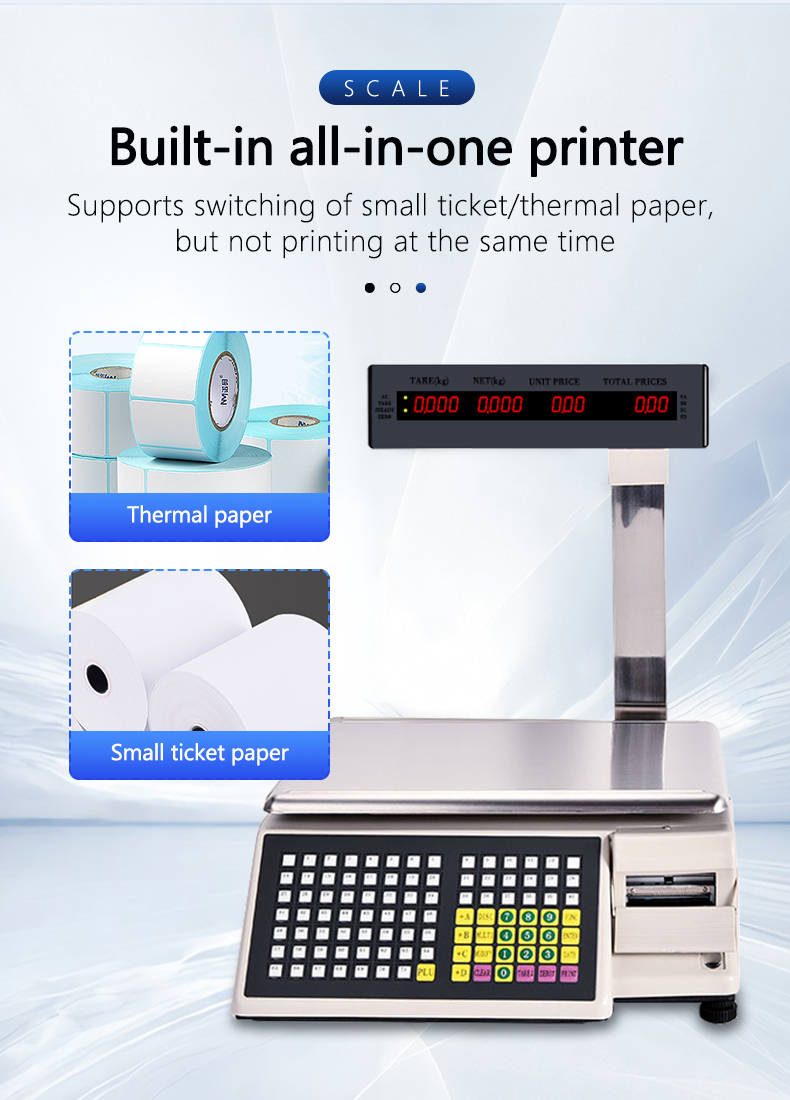 SHW-TMB Label Printing Weighing Scale with 10%-95% Work Humidity and 1/3000 Precision