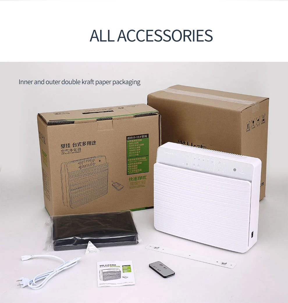 OEM Wall Mounted Air Purifier 400m3/h Silver Ion Plasma Sterilization