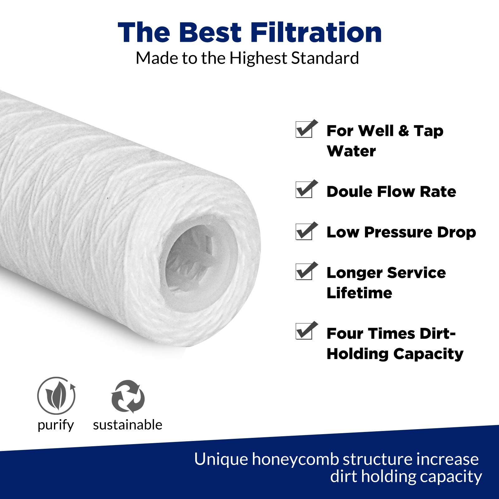 PP 5 Micron String Wound Sediment Filter for Water Treatment