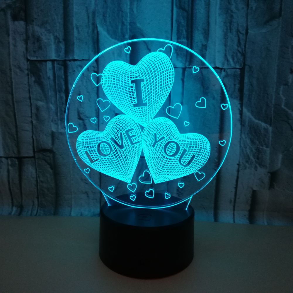 Valentine's Day gift I LOVE YOU Colorful 3D night Lights Acrylic Visual LED Gradient table lamp