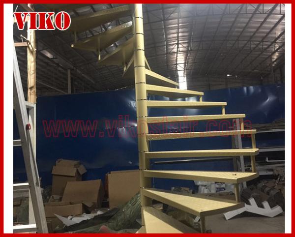 Spiral Staircase VH22S Aluminum Tread Beech 304 Stainless Steel Stainless Steel