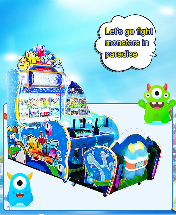 Monster Adventure Water Shooting Arcade Game Ticket Machine