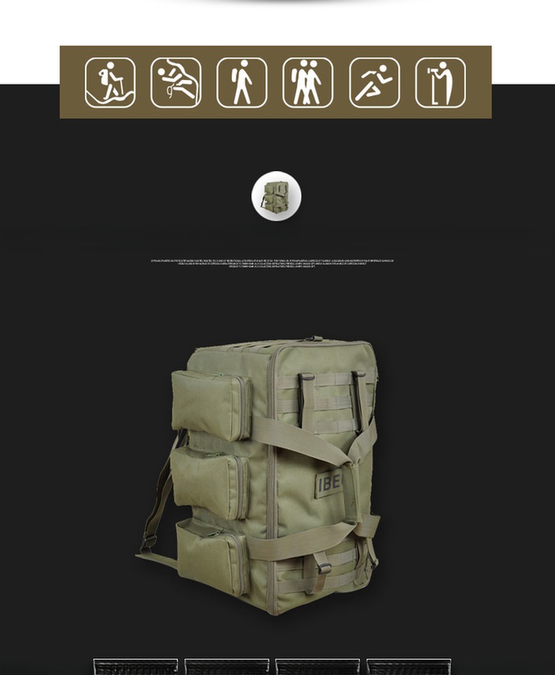 55L Capacity Multi-functional Waterproof Shoulder Backpack for Traveling and Camping