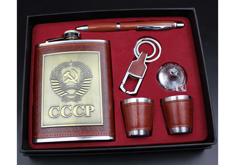 Pocket Liquor Bottle Gift Box Set , 8 Oz Ccp Alcohol Hip Flask Western Style