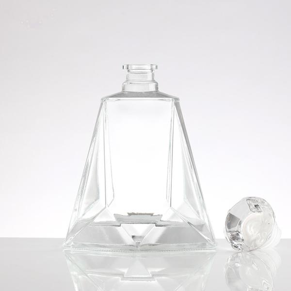 Vintage 750ml Custom Vodka Glass Liquor Bottle with Super Flint Glass Body