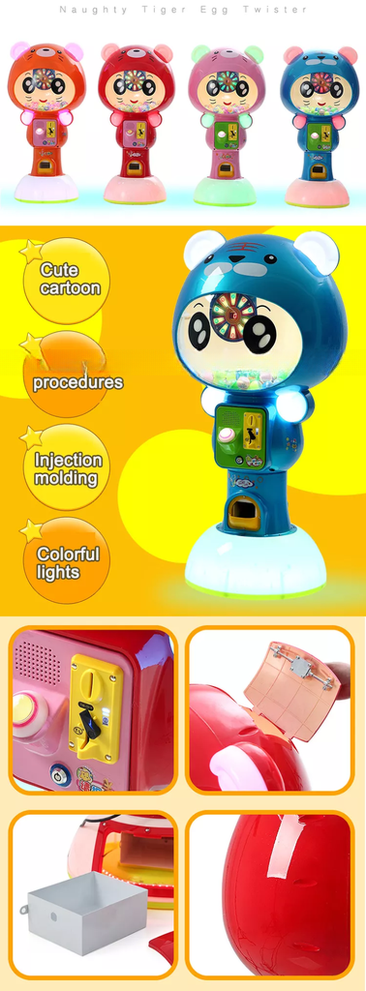 Children Funny Coin Operated Capsule Toys Vending Machine Gashapon Gifts Arcade Games For Amusement Park
