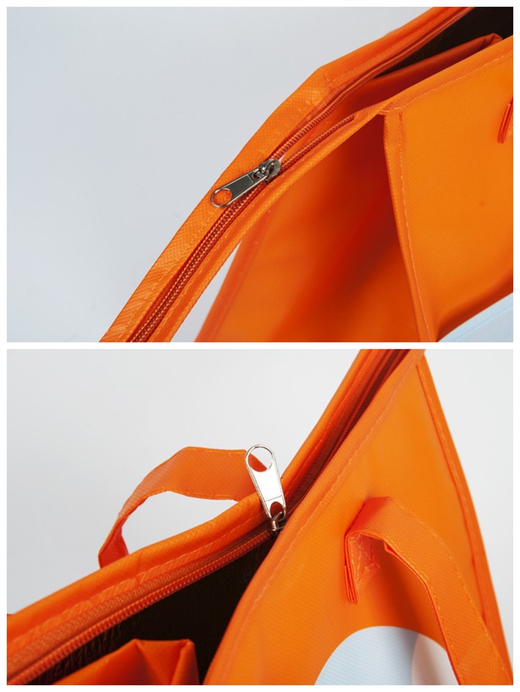 outdoor fitness thermal non woven cooler bag reusable insulated non woven lunch tote thermal food delivery bag