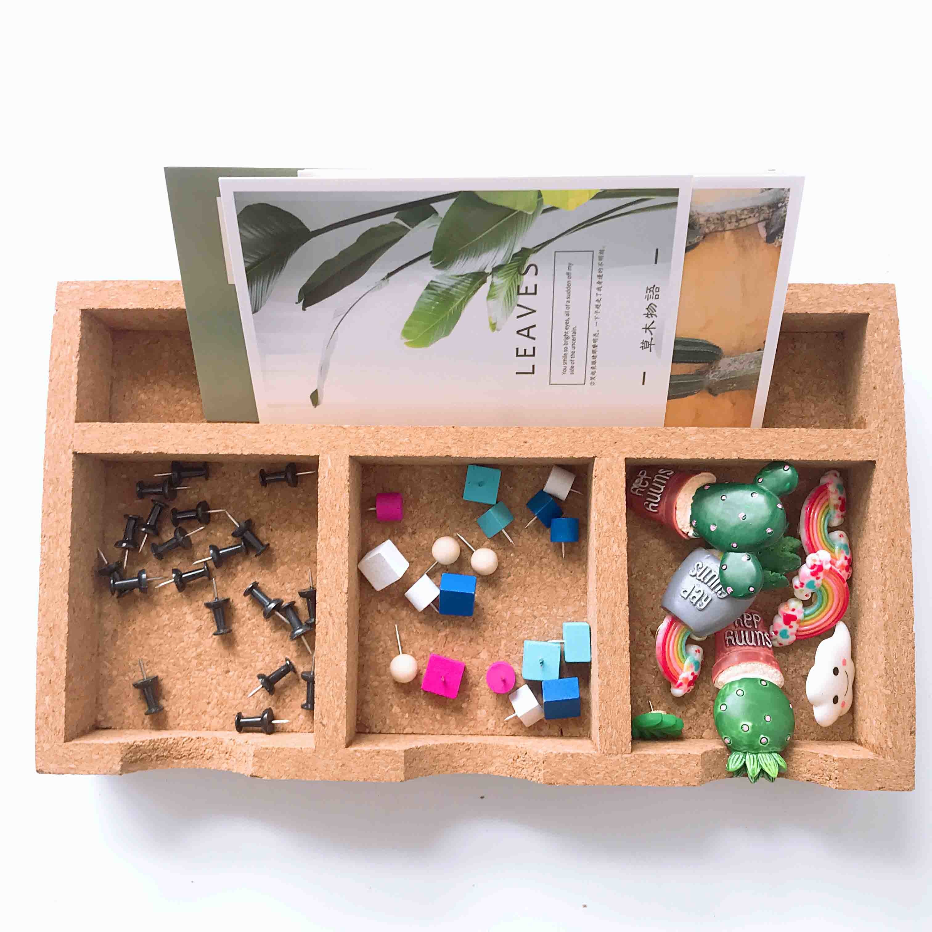 Natural Cork Desk Tray Cork Desk Organizer Home Office Storage