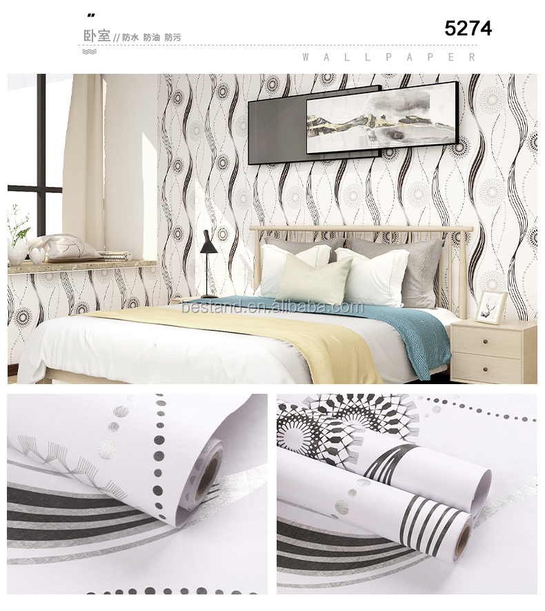 Self Adhesive Wallpaper Moisture-Proof and Modern Design for Home Decoration