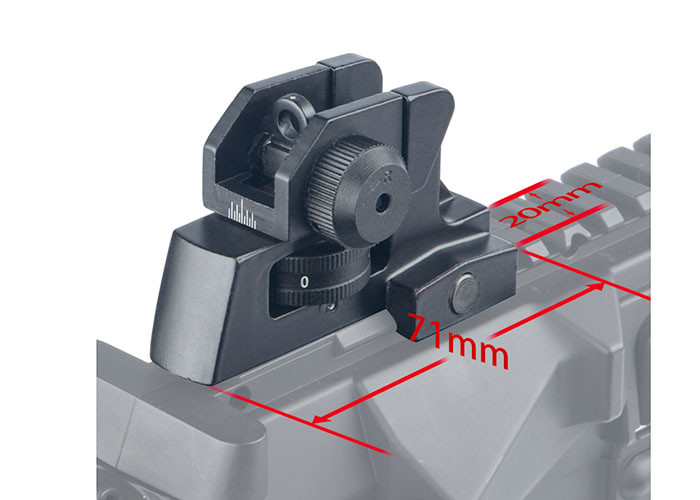 ANS Mechanical Rear Sight M4 AR15 For Picatinny / Weaver - Style Rails