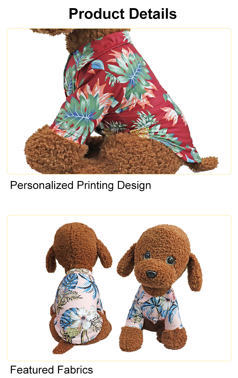 Hawaiian Style Pets Wearing Clothes French Bulldog Dog Hawaiian Shirt