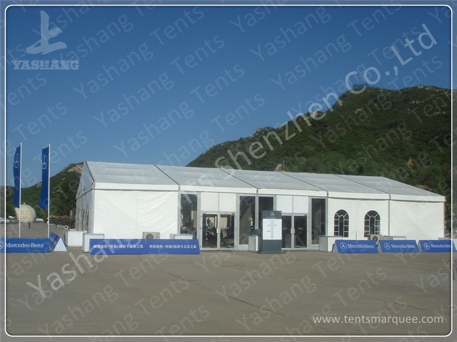 20X20M Red Fabric Cover Outside Event Tent For Exhibition , Outdoor Trade Show Tent Displays