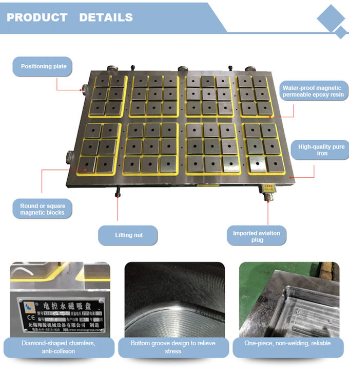 X61 800x800mm Electro Permanent Magnetic Chuck Fine Pole Magnetic Chuck