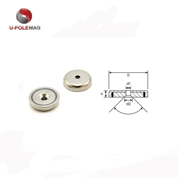 HTN04-60x15-8.5mm Neodymium Countersunk Pot Magnet with Ni-Cu-Ni Coating