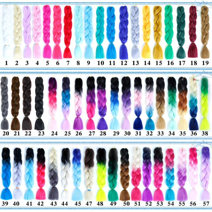 24 Inch Synthetic Crochet Braid Pre Stretched Braiding Hair Colorful