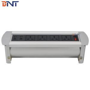 3 universal power plug rj45 multimedia desktop manual flip up socket for smart office system