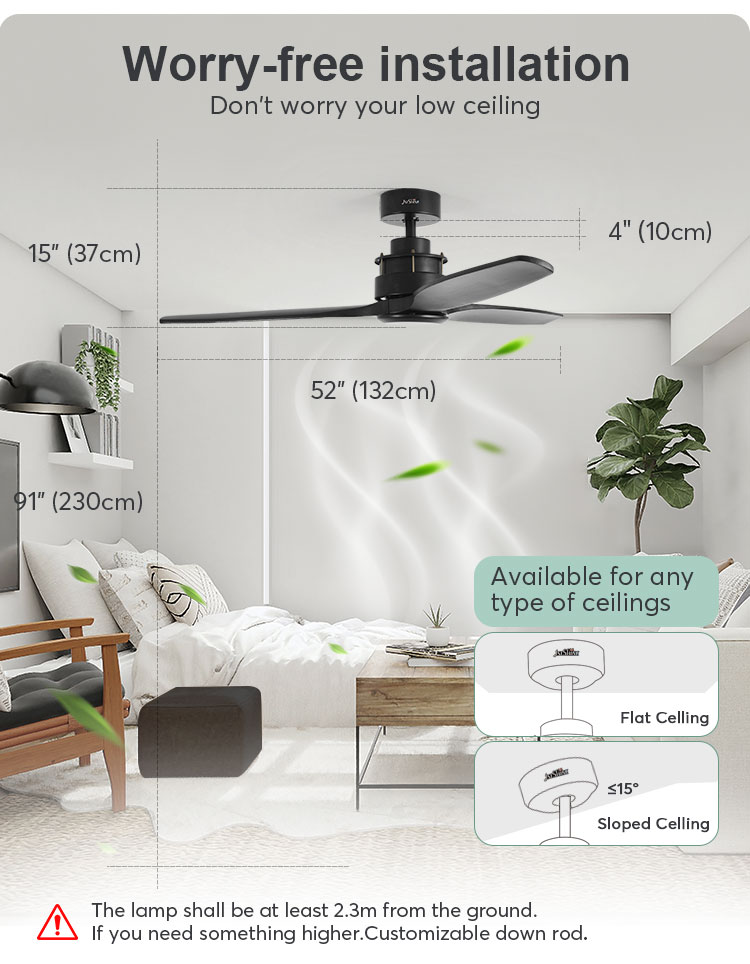 1stshine Ceiling Fan with Private Mold NO Laser Printing and Natural 5 Wind Speeds