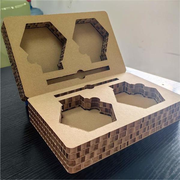 Quality Eco-Friendly Honeycomb Paper Insert Packaging Box With Die Cut Compartments For Bottles And Fragile Items for sale