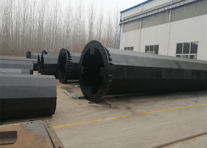 220kv Tubular Transmission Tower , Electricity Pole Polygon Overhead Line Tower