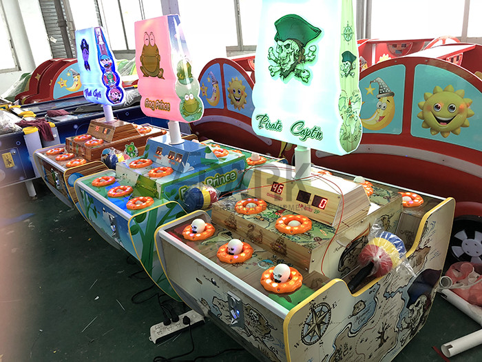 Coin Operated Hitting Frog Cabinet Machine , Double Play Hamster Ticket Redemption Machine